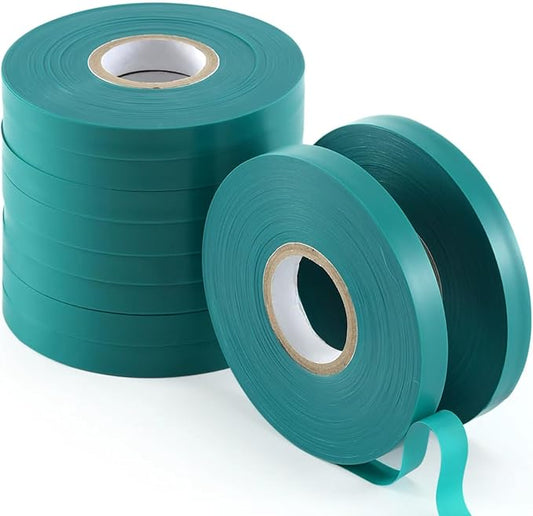 10 Pcs 150 Feet x 1/2" Wide Stretch Tie Tape Green Plant Garden Tie, Garden Vinyl Stake for Branches, Climbing Planters, Flowers