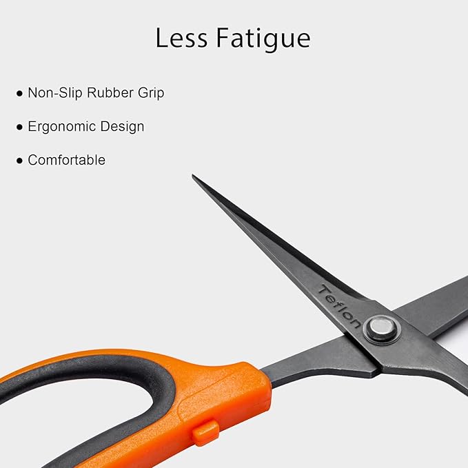 GROWNEER 6 Packs Trimming Scissors Teflon Coated Non Stick Blades Pruning Shears Gardening Hand Pruning Snips with Straight Stainless Steel Precision Blade