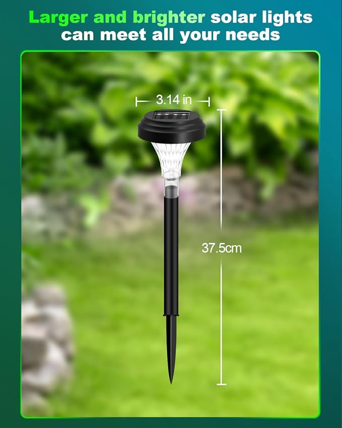 Solar Pathway Lights Outdoor, 8 Pack RGB Color Changing+Warm White LED Path Light IP67 Waterproof, Solar Powered Lights for Walkway Driveway Garden Yard Backyard Lawn Landscape Lighting Decorative