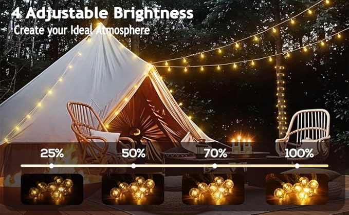 Solar String Lights Outdoor, 56FT 100LED Solar Lights with Remote, IP65 Waterproof, Solar Crystal Globe Patio Lights, 8 Light Modes, Timing, Christmas Decorations for Garden Yard
