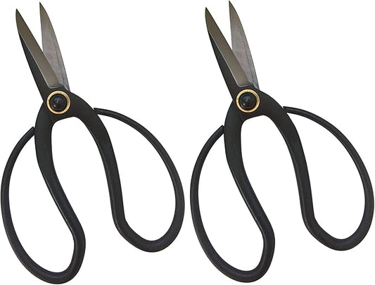 GARDEN GURU Bonsai Scissors - Traditional Butterfly Bonsai Pruner Shear for Precise Trimming Pruning and Deadheading of Flowers Plants, Japanese Bonsai Garden Tools (180mm 2 Pack)