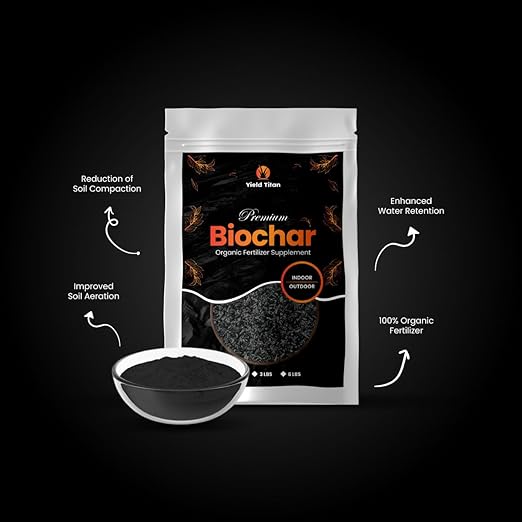 Premium Biochar Organic Fertilizer Supplement for Indoor & Outdoor Plants - Gardening & Agriculture to Improve Structure, Fertility & Health (1 lbs)