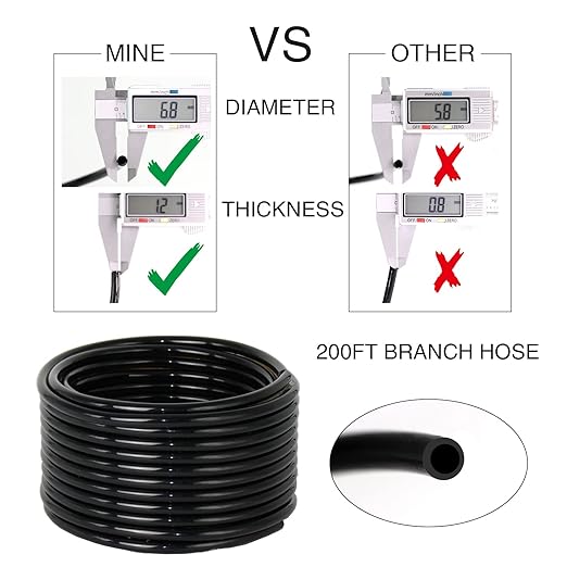 Drip Irrigation Kit, MUCIAKIE 233FT Irrigation System, Automatic Patio Misting Plant Garden Watering System with 1/4 inch 1/2 inch Black Distribution Tubing Hose Adjustable Nozzle Emitters Sprinkler