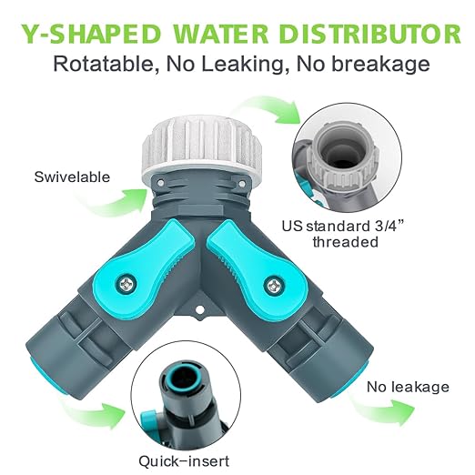 Garden Drip Irrigation System 49FT Automatic Drip Irrigation Kits, Plant Watering System with 12mm 6mm Irrigation Tubing Adjustable Emitters for Garden Outdoor Lawn Flowerbed