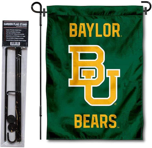 College Flags & Banners Co. Baylor Bears Garden Flag with Pole Stand Holder