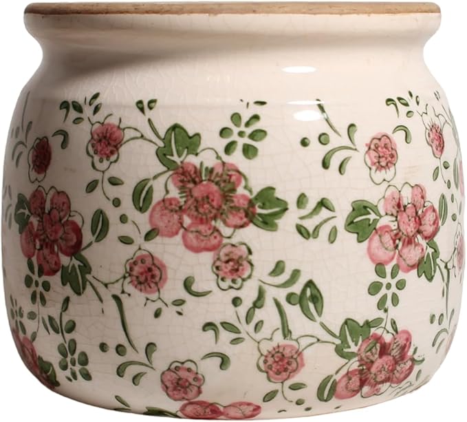 Ceramic Planters for Indoor Plants, Plant Pots with Drainage Hole, 6.29in. Flower Pots for Indoor Plants, Planters & Succulent Pots, Crackle Glaze Finish Plant Pots Indoor, Red Green