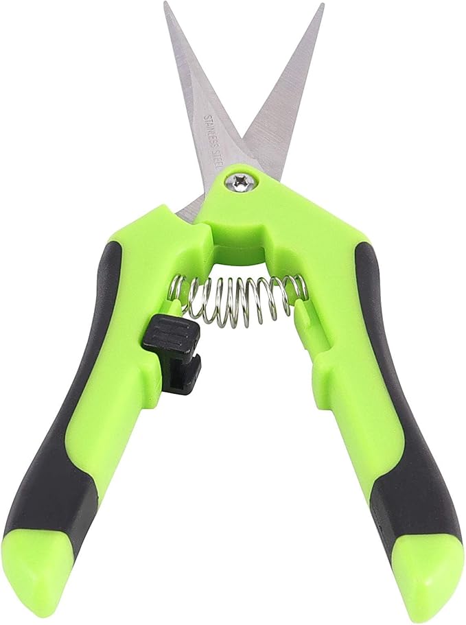 8 Pack 6.5 Inch Gardening Scissor Hand Pruner, Precision Tip Pruner with Straight Stainless Steel Blades, Pruning Shears Hand Pruners for Gardening Plant Flower Bonsai, Green