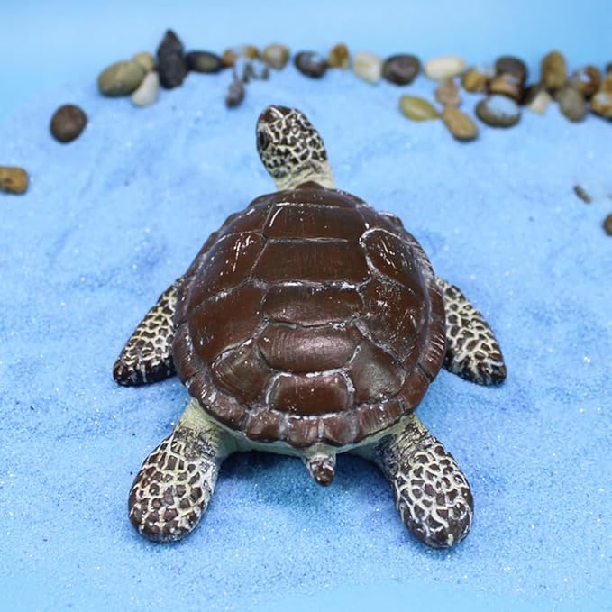 Small Turtle Figurine Sea Turtle Figurine Little Resin Turtle for Garden Decor Sea Turtle Figure Outdoor Outside Pond Ornaments Decorations Mini Statue Valentine's Day Gifts Brown