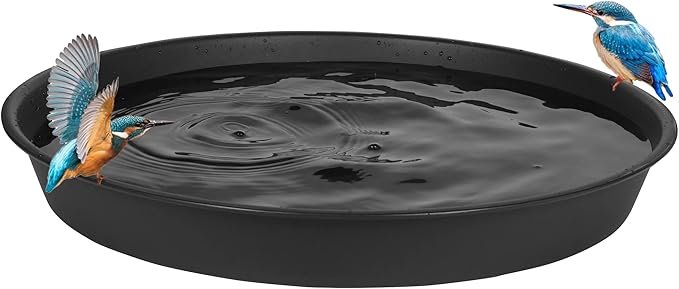 2 Pack of 18 19 inch Plant Saucer (16.6 Inch Base), 2.7" Depth Tray, Large Deep Garden Plastic Flower Trays for Indoors Outdoor, Tray for Planter 15-19" (19", Black)