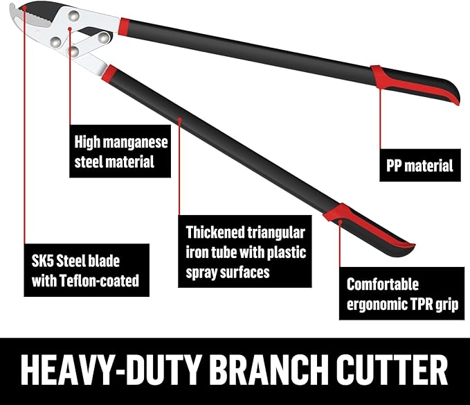 GARTOL Anvil Lopper with Compound Action 30 Inch Heavy Duty Tree Branch Cutter, 2 inch Cutting Capacity Tree Trimmer for Thick Branches Clean Cut Easy, Ergonomically Non-Slip Comfortable Handle