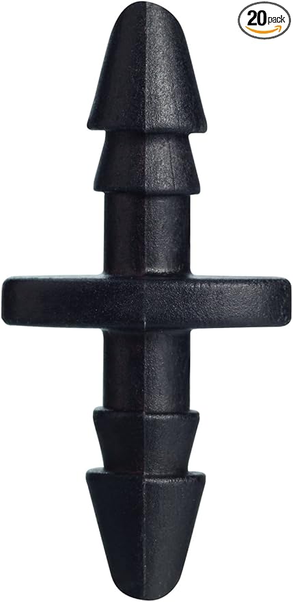 20 Pack (500 Total Fittings) Orbit 1/4 Inch Drip Barbed Coupling for Drip Irrigation Tubing - 25 Pack