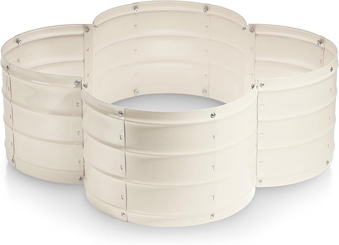 Galvanized Raised Garden Beds Outdoor // 3×3×1 ft Planter Raised Beds for Gardening, Vegetables, Flowers // Large Metal Garden Box (White) // Patented Tool-Free Design