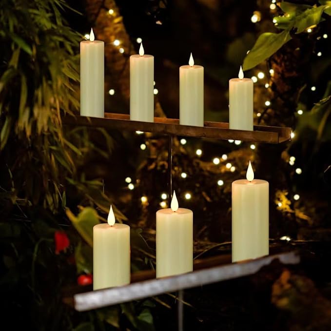 Flameless Flickering Battery Operated Candles 9PACK Real Wax Pillar LED Candles with 10-Key Remote Control and 24 Hours Timer for Wedding, Party, Home Decoration (Ivory)