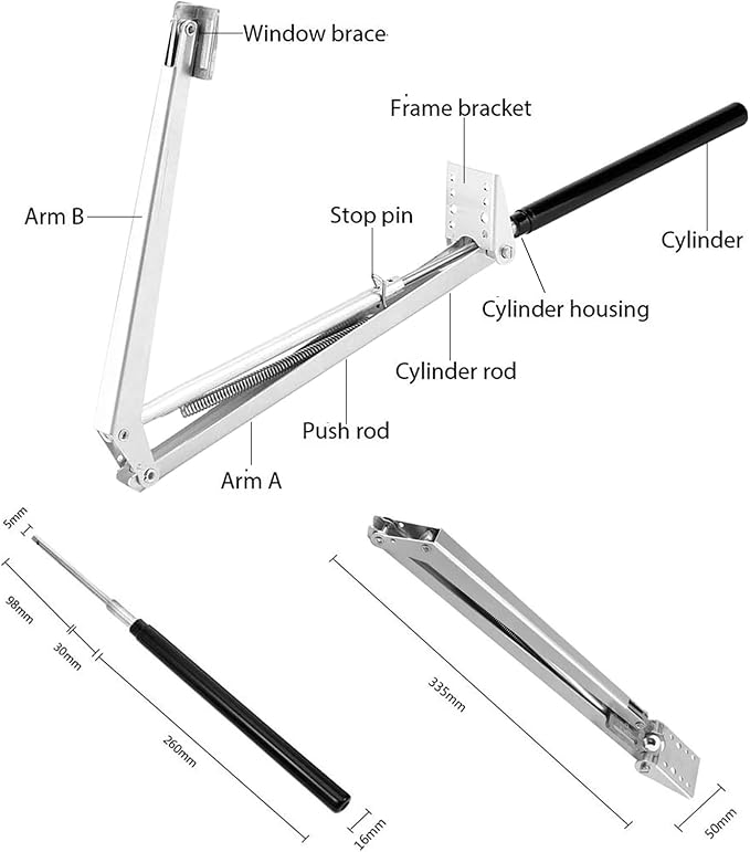 2X Auto Greenhouse Window Opener, Solar Heat Sensitive Auto Vent Opener, Roof Vent Opener Gardening Tools for Sunlight Room Automatic Greenhouse Accessories (Single Spring Up to 15 Lbs)
