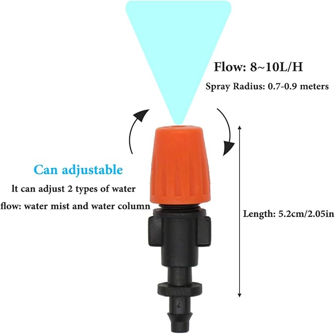 DGZZI Drip Irrigation Misting Nozzles 12PCS Adjustable Garden Sprinkler Head Atomizer