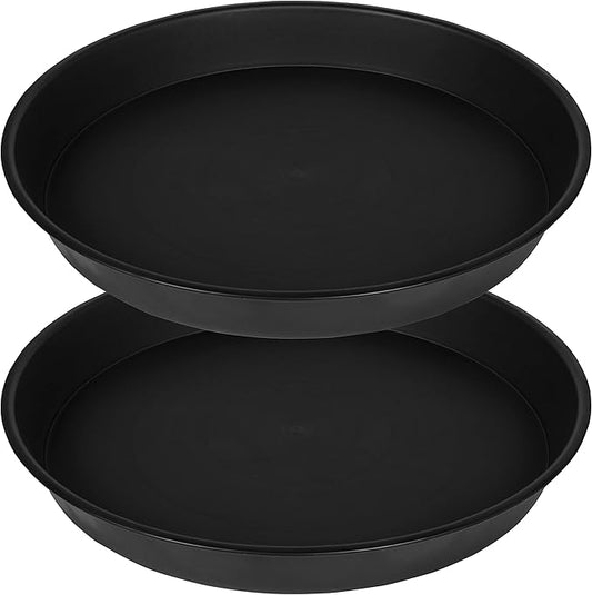 2 Pack of Bird Bath Bowl 12", 1.6" Depth, 10 12 inch Birdbath Bowls Dish Only for The Garden, Large Plant Saucer (12", Black)