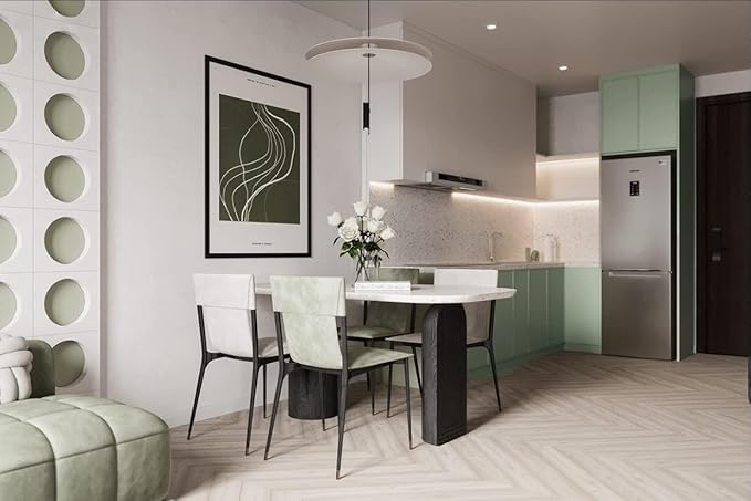 Dimoon 78.7''x17.3'' Green Skin Peel and Stick Wallpaper Contact Paper Modern Self Adhesive Wall Paper Removable Renter Friendly Textured Solid Color Vinyl Roll (78.7''x17.3'',Light Green Skin)