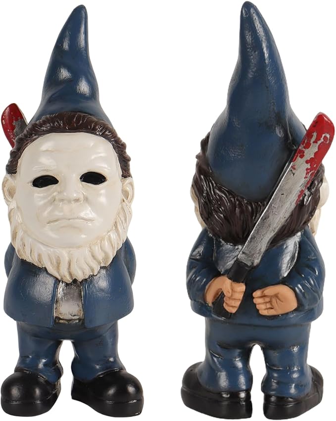 Christmas Horror Decor Garden Gnomes Christmas Table Decor Halloween Decorations Indoor Garden Statue Home Decor Horror Movie Merchandise Gifts-Blue