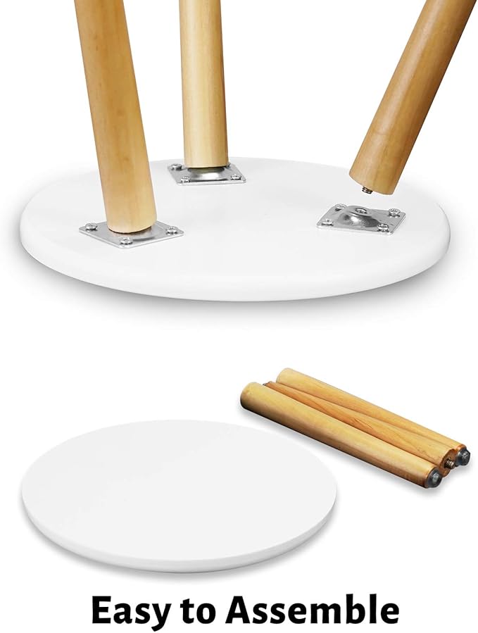 Uneedem Indoor Plant Stand Wood Mid Century Modern Small Round Side Plant Table for Indoor Plants, 8.9" Tall Plant Holder for Flower Pots End Table