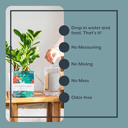 Instant Plant Support | Soil ProBiotics & Mycorrhizae for Houseplants and Indoor Gardens | No Odor - No Dust - No Mess | Package of 4 Tablets