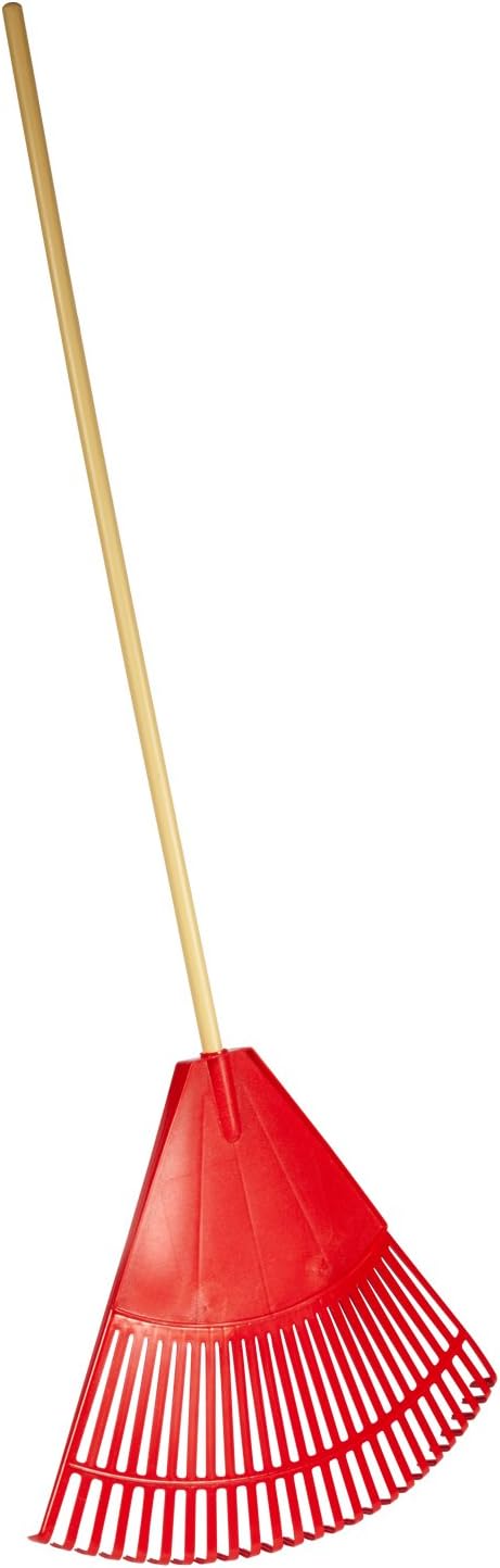 Emsco Group 9024 Cavex 25-Tine Poly Modern Leaf Rake, Red/Brown