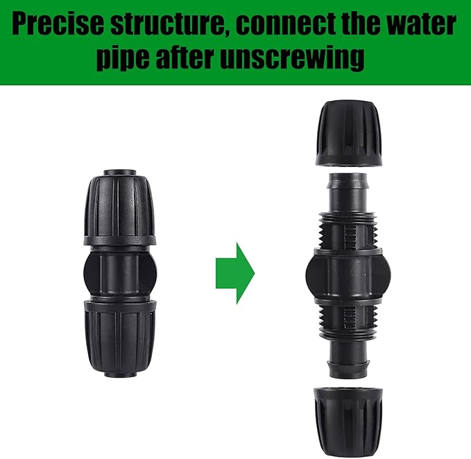 1/2 inch Irrigation Fittings Coupling Connectors For (1/2" ID x0.6-0.63" OD) 16mm Drip Tubing Barbed Connectors-10 Pcs/pack