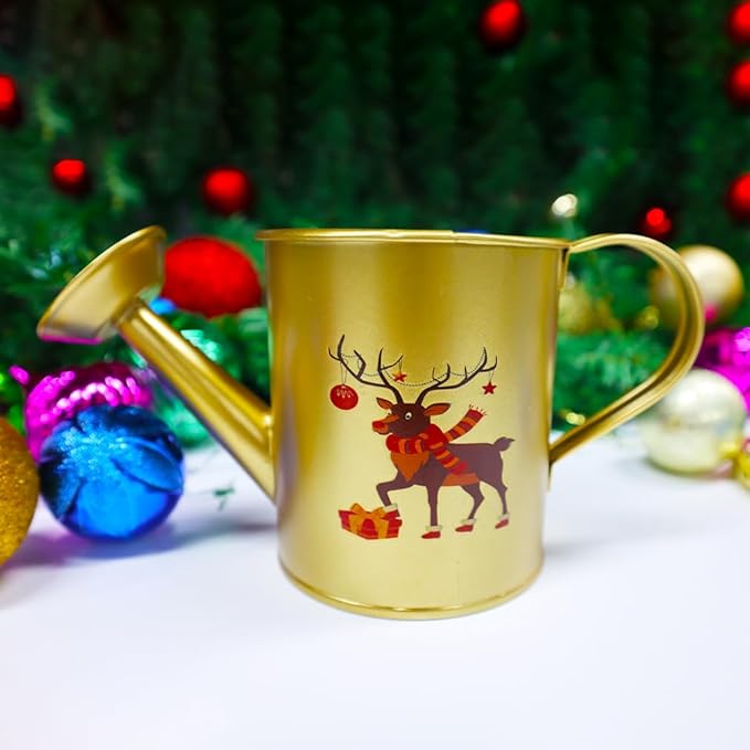 Metal Small Watering Can for Outdoor and Indoor Plants, Watering Can Decor, 500ML (Small Gold)