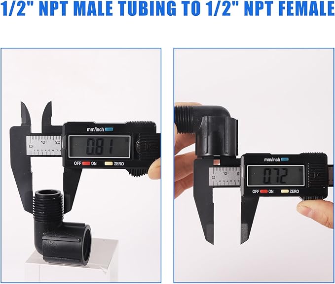 Drip Irrigation adapter 1/2-inch 90-Degree Elbow NPT pipe Fitting (1/2 Female to 1/2 male Elbow)