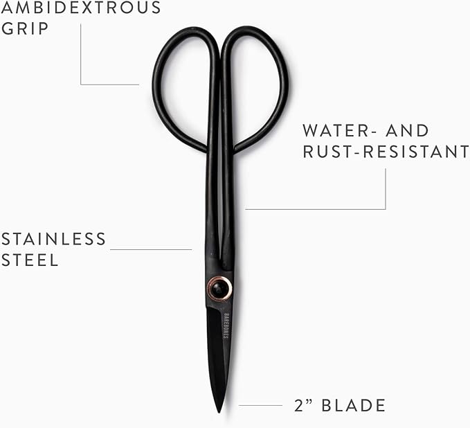 Barebones Artisan Trimming Shears - Gardening Shears and Herb Scissors - Essential Gardening Tools for Herb Gardens and Planting - Rust-resistant Garden Clippers