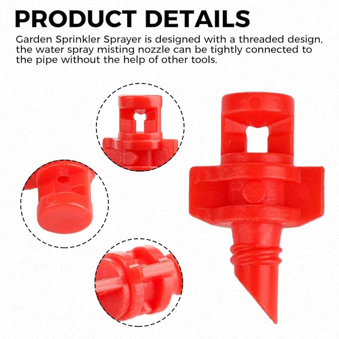 100PCS 360 Degree Misting Nozzle Irrigation, Sprinklers Sprayer for Garden Irrigation System, Micro Sprayer Refraction Automizing Drippers