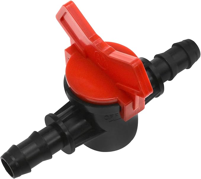 Drip Irrigation Switch Valves 3/8-Inch ID Irrigation Valves Barbed Ball Valves for Garden Drip Aquarium, 5PCS