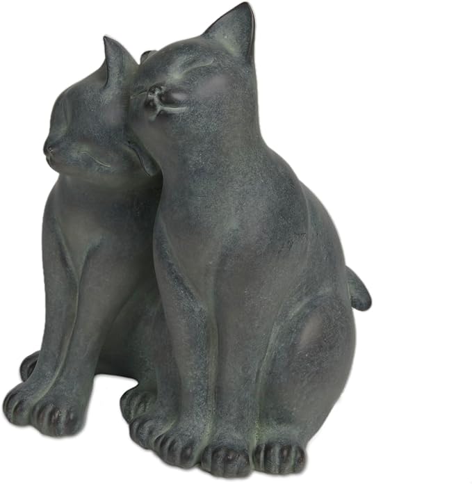 Newman House Studio Garden-Statues Cats Kitten-Couple Figurines Decor - Polyresin Sculpture for Outside Farmhouse Yard, 8.9 * 8.3 * 10.9 Inch