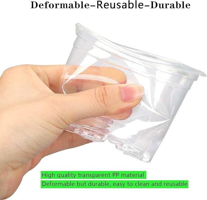 4/5/6/7 Inch Clear Nursery Pots with Drainage Holes, 28 Pack Nursery Pots Variety Pack, Durable Transparent Plastic Pots for Plants, Seed Starter Pots, Garden Flower Orchid Pots(4+5+6+7 Inch)