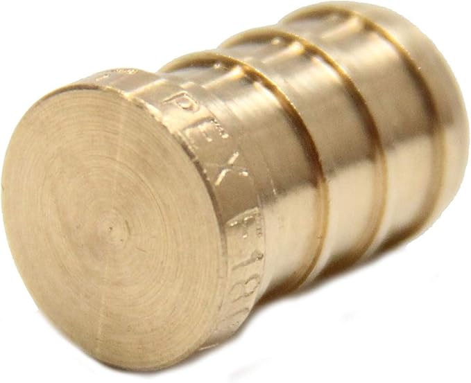 (Pack of 100) EFIELD Barb Crimp Pex 3/4-inch Plug (End Cap) Brass Fittings, ASTM F1807