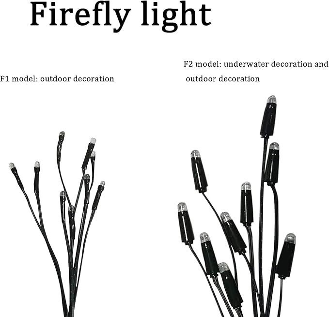 Solar Powered Firefly Lights,18 LED Fairy Automated Pulsating Firefly String Light Waterproof Garden Chasing Suitable for Swimming Pools, Fountain Fish Tanks, and Outdoor Decoration