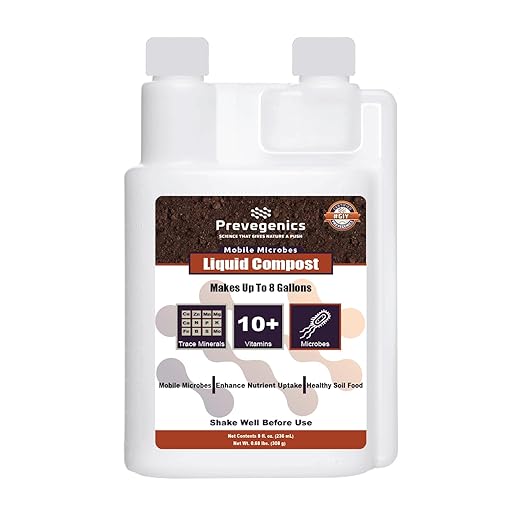 Liquid Compost | (8 fl. oz.) | Worm Tea with Trace Minerals, Vitamins, and Aerobic Microbes | Improves Soil Health, Mobile Microbes, and Enhance Nutrient Uptake