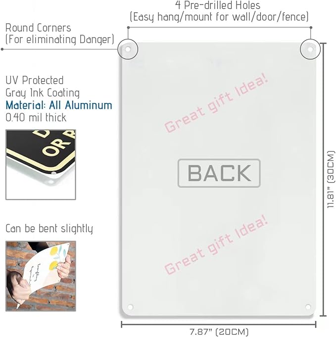 Artlunar Funny Garden Plant Flower Sign Outside Yard Art Decor - Grow Damn It, 12" x 8" (993)