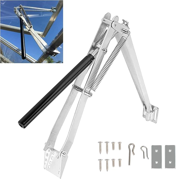HUATOL Greenhouse Automatic Vent Opener, Solar Roof Vent Opening Kits, Greenhouse Vent Opener Dual Spring Up to 33lbs for Hothouse Cold Frame Gardening Tools