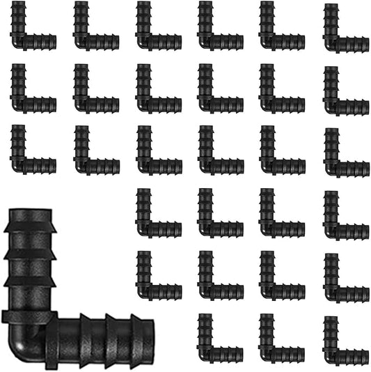 BEADNOVA Drip Irrigation Connectors 30 Pcs 1/2 Inch Barbed Connector Elbow Couplings Irrigation Connectors for 1/2 Inch Drip Tubing Water Tubing Gardening Irrigation Supplies (30pcs)