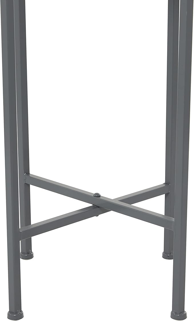 Deco 79 CosmoLiving by Cosmopolitan Metal Round Planter with Removable Stand, 13" x 13" x 36", Dark Gray