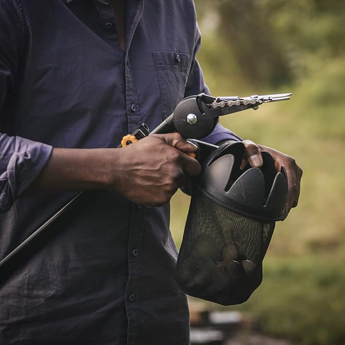 Fiskars Fruit Picker Basket with Adjustable Basket Angle, Machine Washable Mesh Bag, Fruit Harvesting Tool (Pole Not Included)