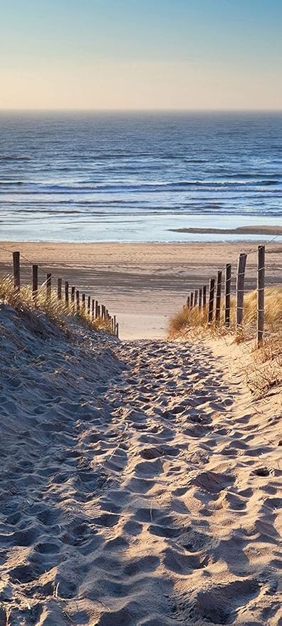 3D Peel and Stick Door Stickers murals Self-Adhesive DIY Wallpaper - Seascape - Removable PVC Waterproof Art Sticker Murals for Home Decor 37.4 x 78.7 inch