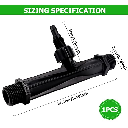 Irrigation Venturi Fertilizer Injector，G1/2inch Garden Irrigation Tube Fertilizer Mixer Injector for Garden Irrigation, Agricultural Injection Irrigation System