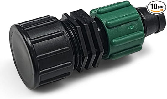 10-PACK USA MADE - PREMIUM Drip Tape Irrigation Tubing End Cap (5/8" or .625" - .645") Universal Perma-Loc Connector Barbed Locking Fitting - Fits All Brands 16mm Drip Tape AG Tubing