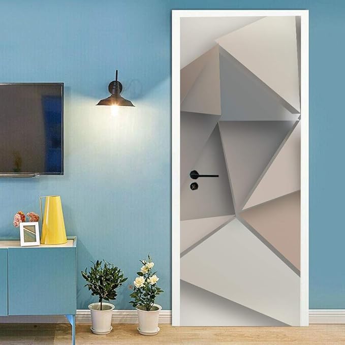 3D Peel and Stick Murals - Three-dimensional Wallpaper Self-adhesive Decals Removable PVC Waterproof Door Poster for Bedroom Living Room Wall Decoration 37.4 x 84.6 inch
