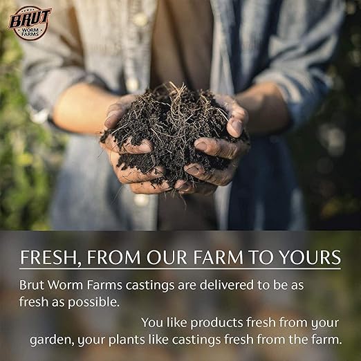 Brut Organic Worm Castings – 5 LB – Garden's Elixir for Thriving Blooms & Harvests!