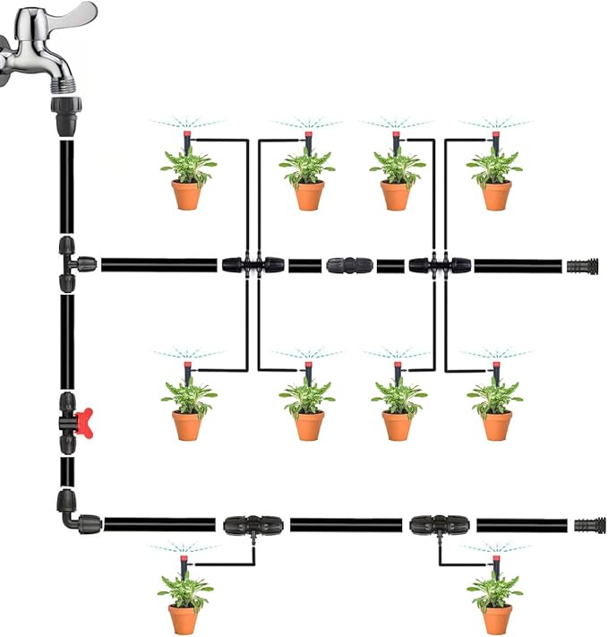 Drip Irrigation Parts for 1/2" Tubing: Drip Hose Connectors for Garden Irrigation System - Splitters for Irrigation Fitting Barbed Tee (10pcs)