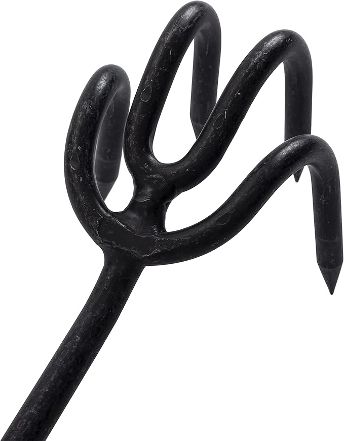 Barebones Cultivator - Weed Remover Tool - Garden Rake and Weeding Tool for Yard Work - Stainless Steel Cultivator for Raking Soil (Walnut/Black)