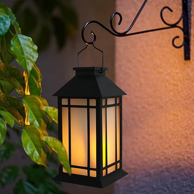13-Inch IP65 Waterproof Battery-Powered Outdoor Lantern with Led Flameless Candle and 6-Hour Timer - Decorative Lantern for Patio & Garden(2 Pack)