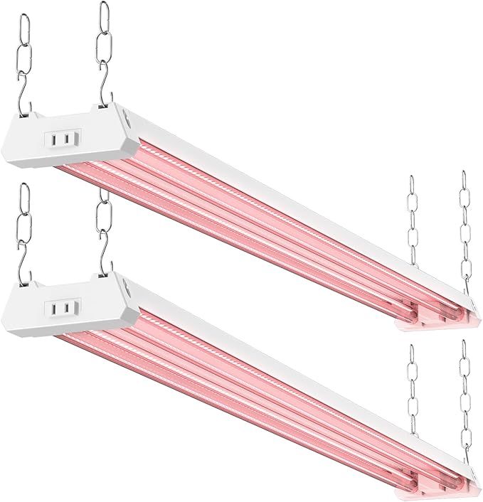 Sunco 4FT LED Grow Light for Indoor Plants 40W, Full Spectrum, Hanging Suspended Fixture, Linkable, Plug in, Greenhouse Year Round for Indoor Plants Seedlings Vegetables Flowers 2 Pack
